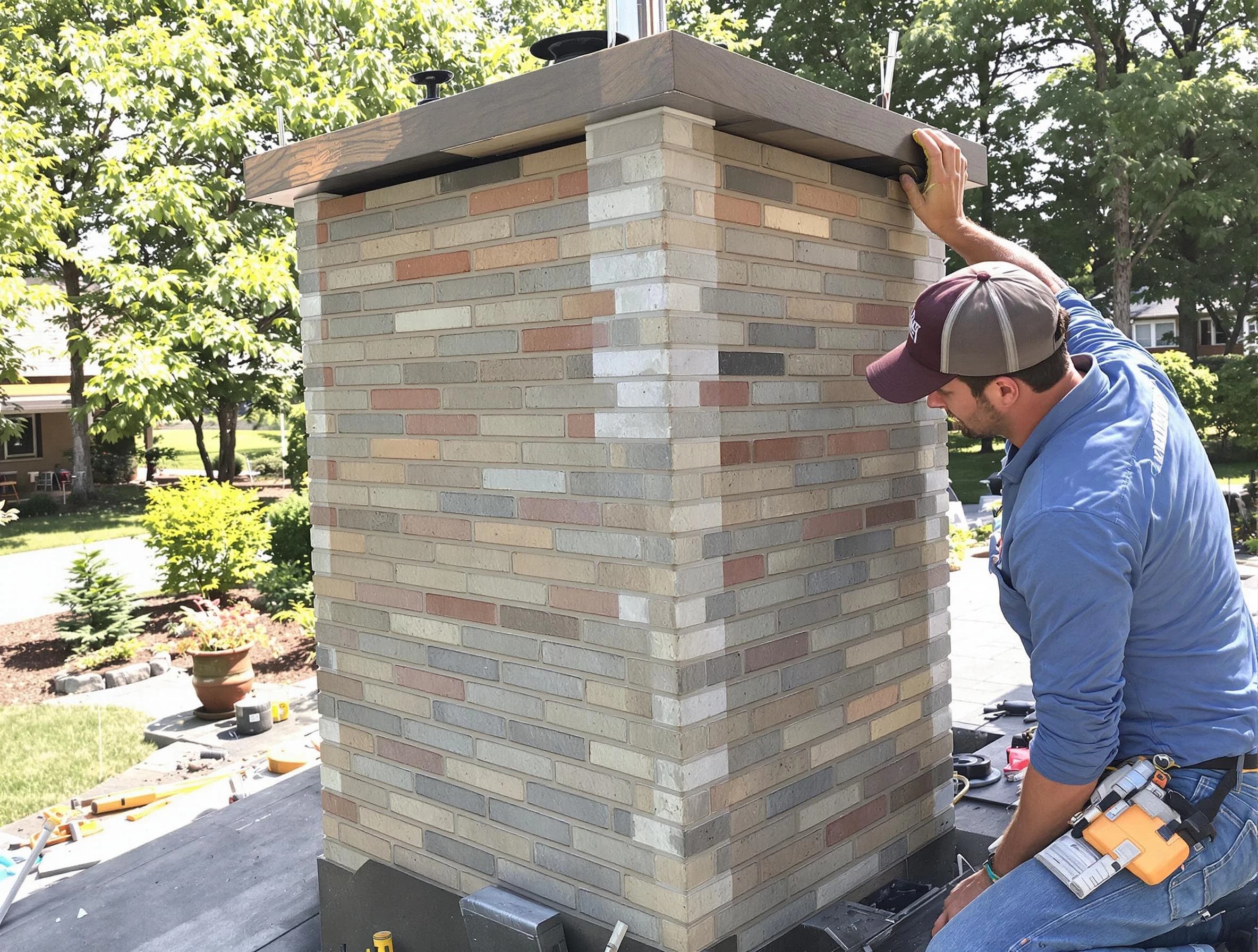 Danvers Chimney Sweep completing a modern chimney remodel in Danvers, MA