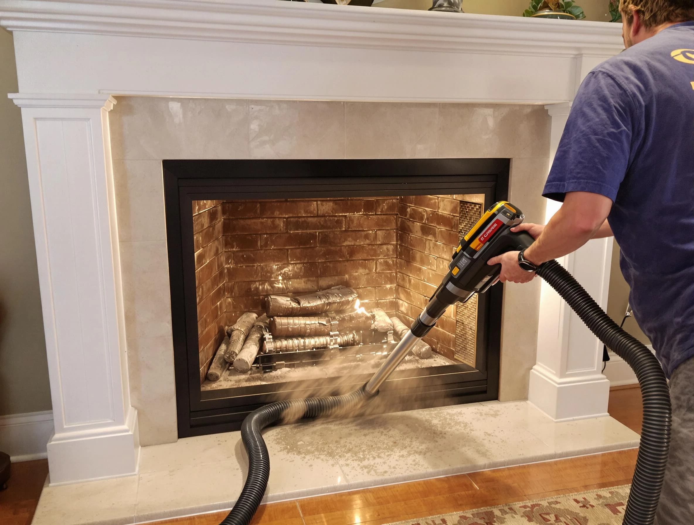Fireplace cleaning performed by Danvers Chimney Sweep in Danvers, MA