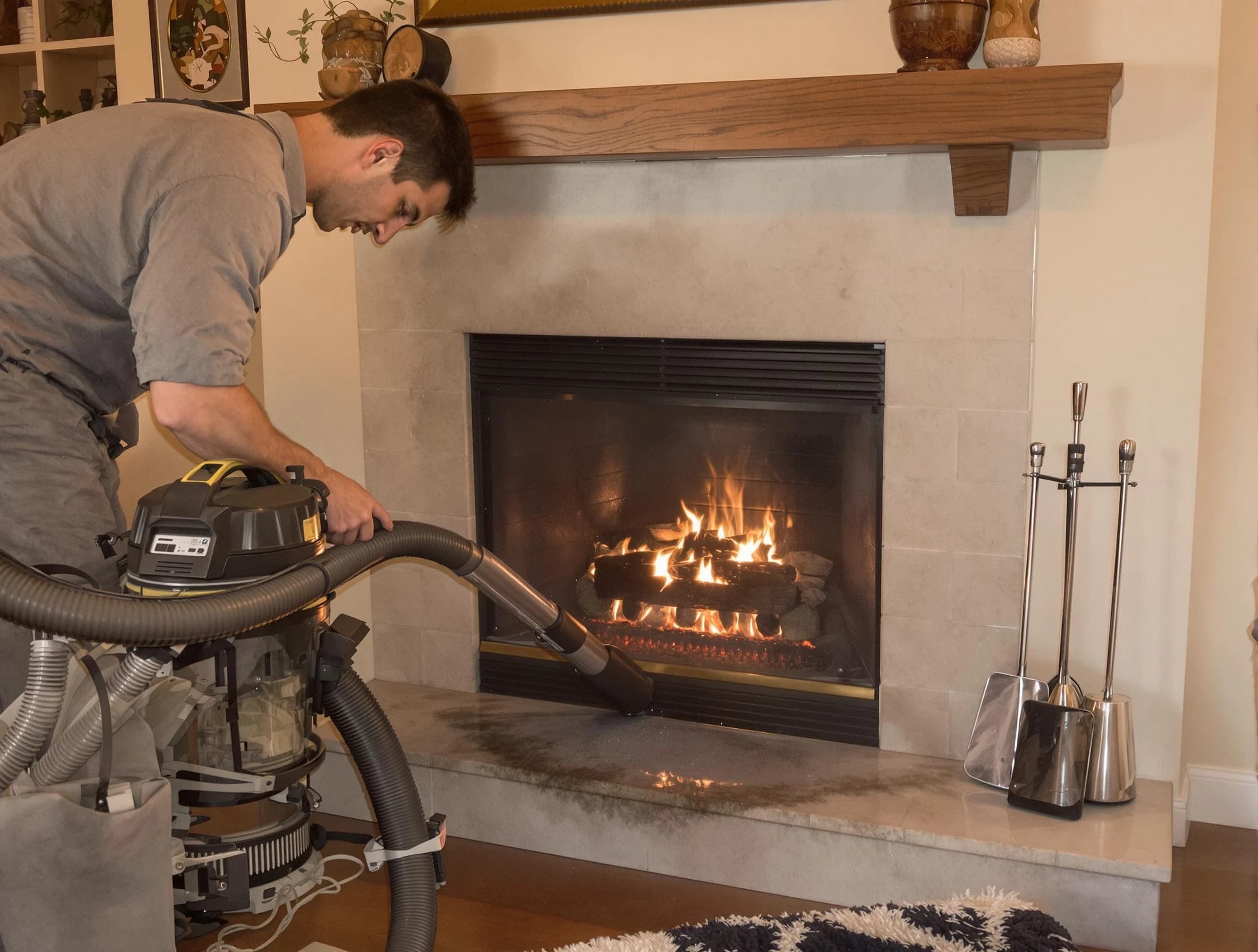 Routine fireplace upkeep by Danvers Chimney Sweep in Danvers, MA