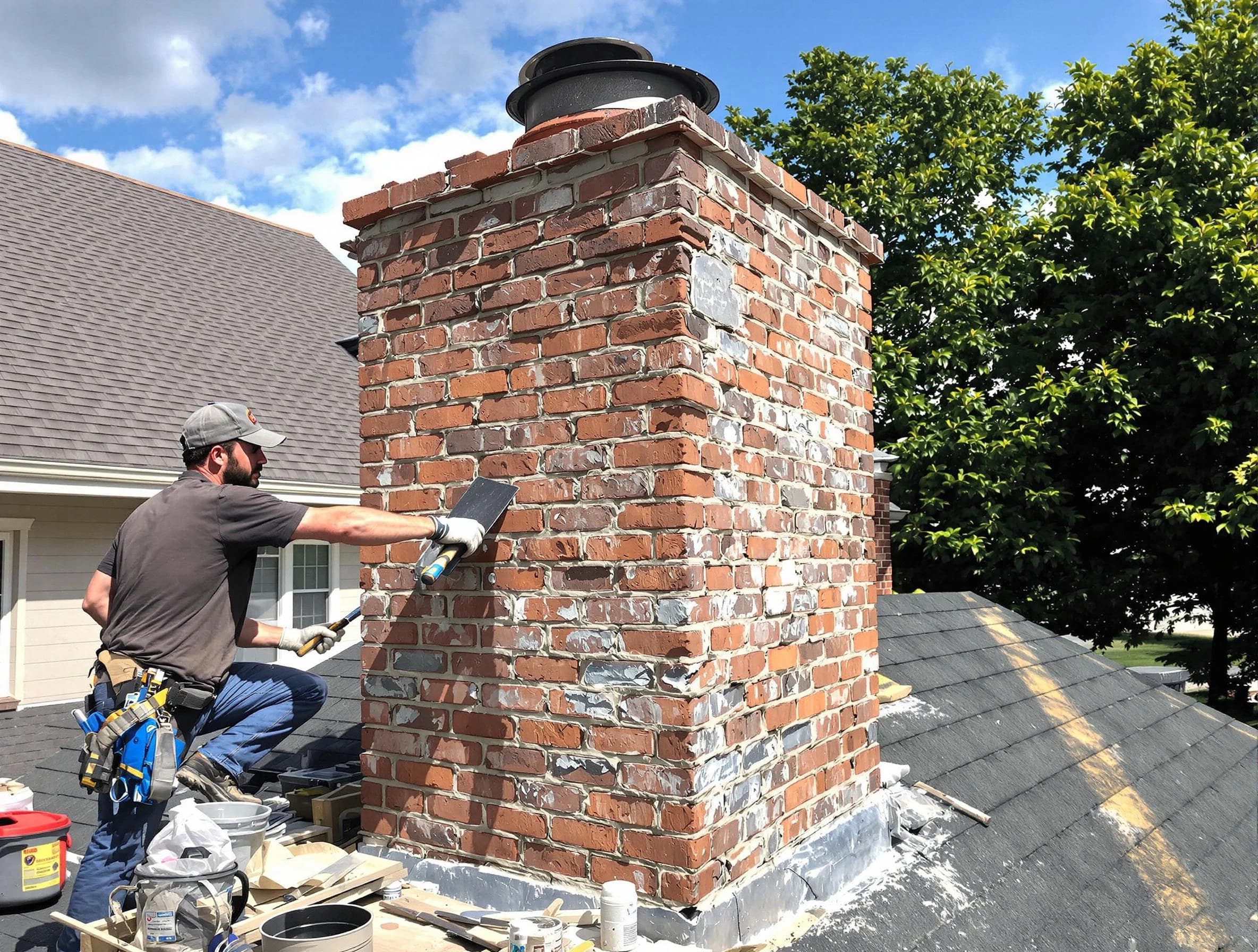 Completed chimney rebuild by Danvers Chimney Sweep in Danvers, MA