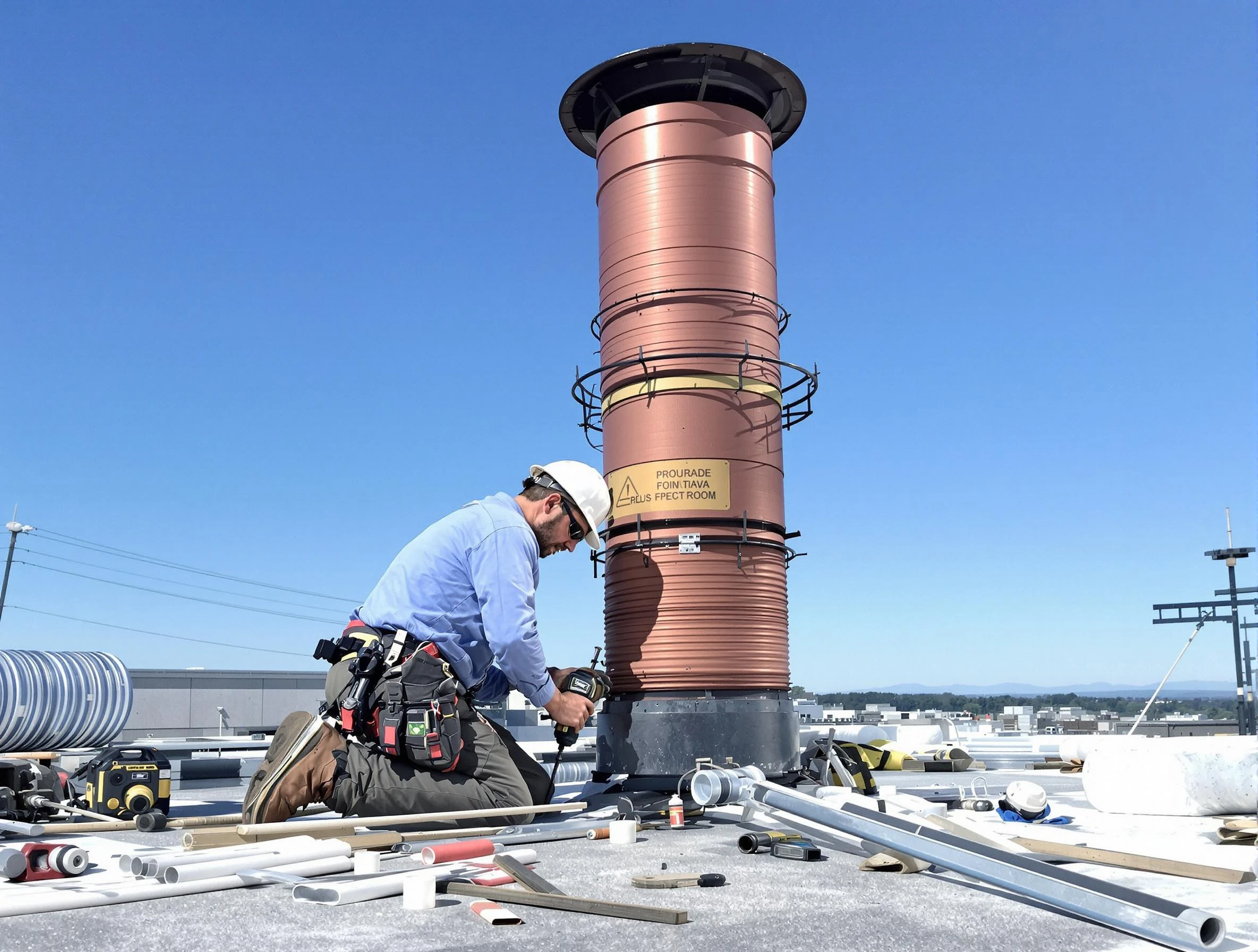 Installed chimney liner by Danvers Chimney Sweep in Danvers, MA