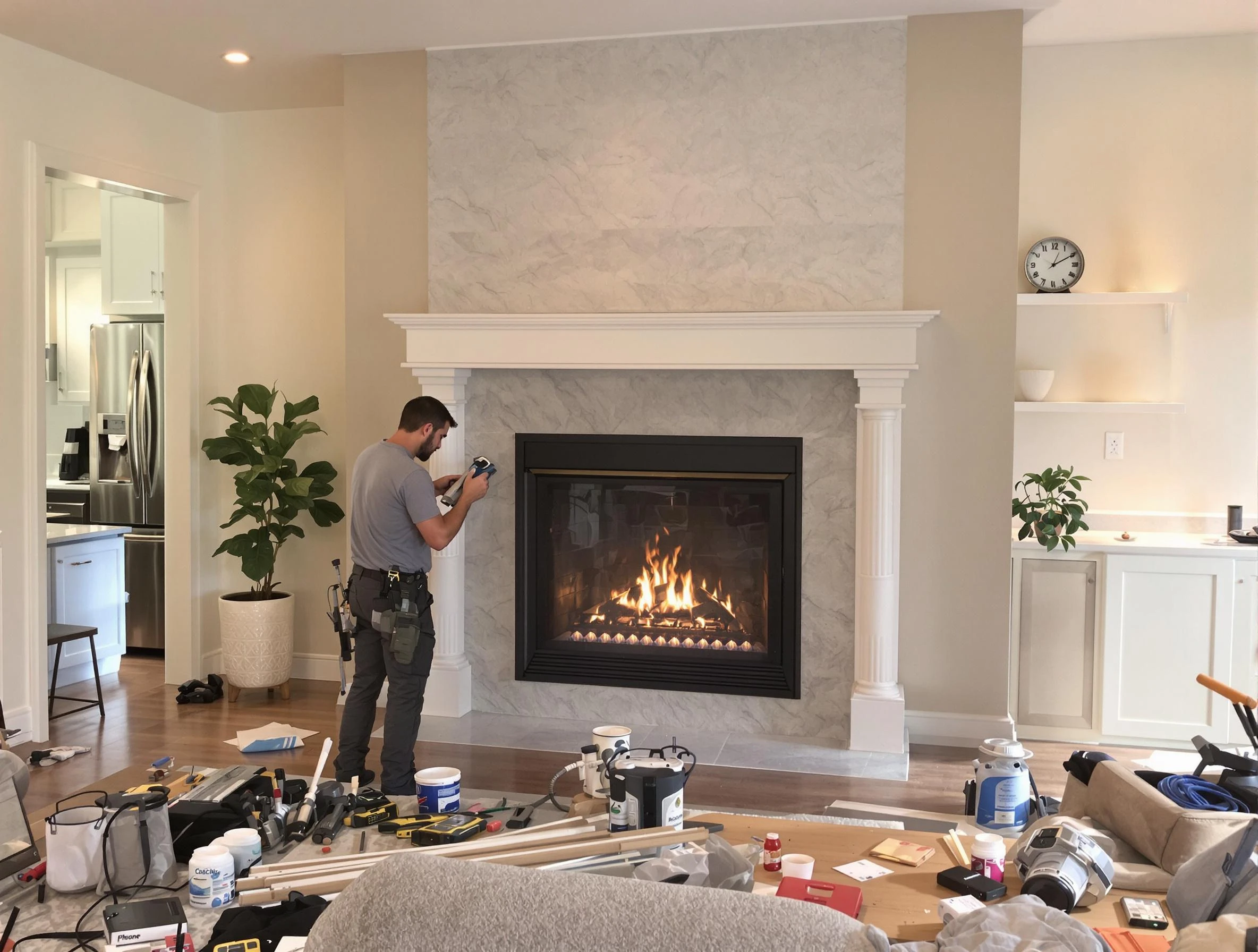 Newly installed fireplace by Danvers Chimney Sweep in Danvers, MA