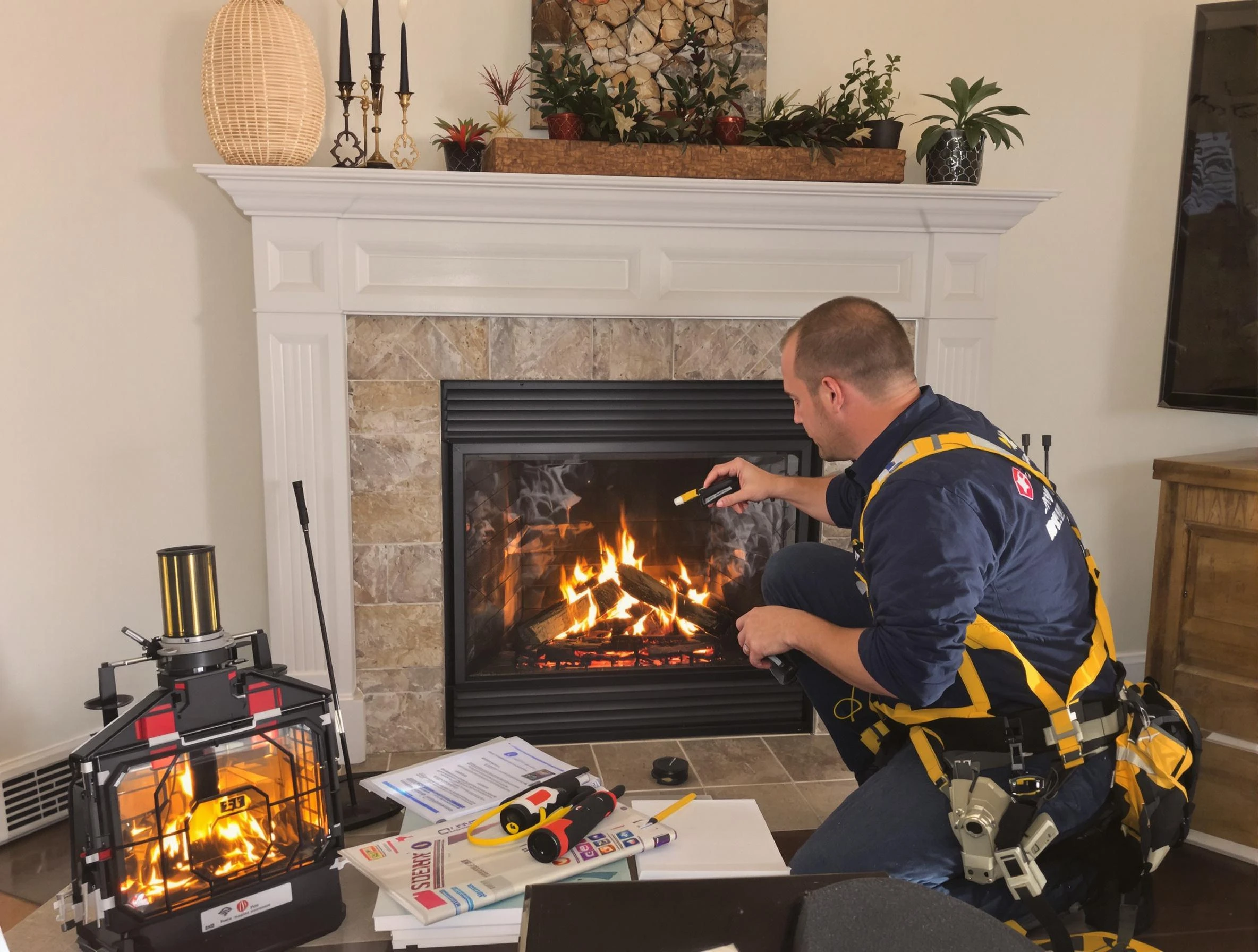 Safety-focused fireplace inspection by Danvers Chimney Sweep in Danvers, MA